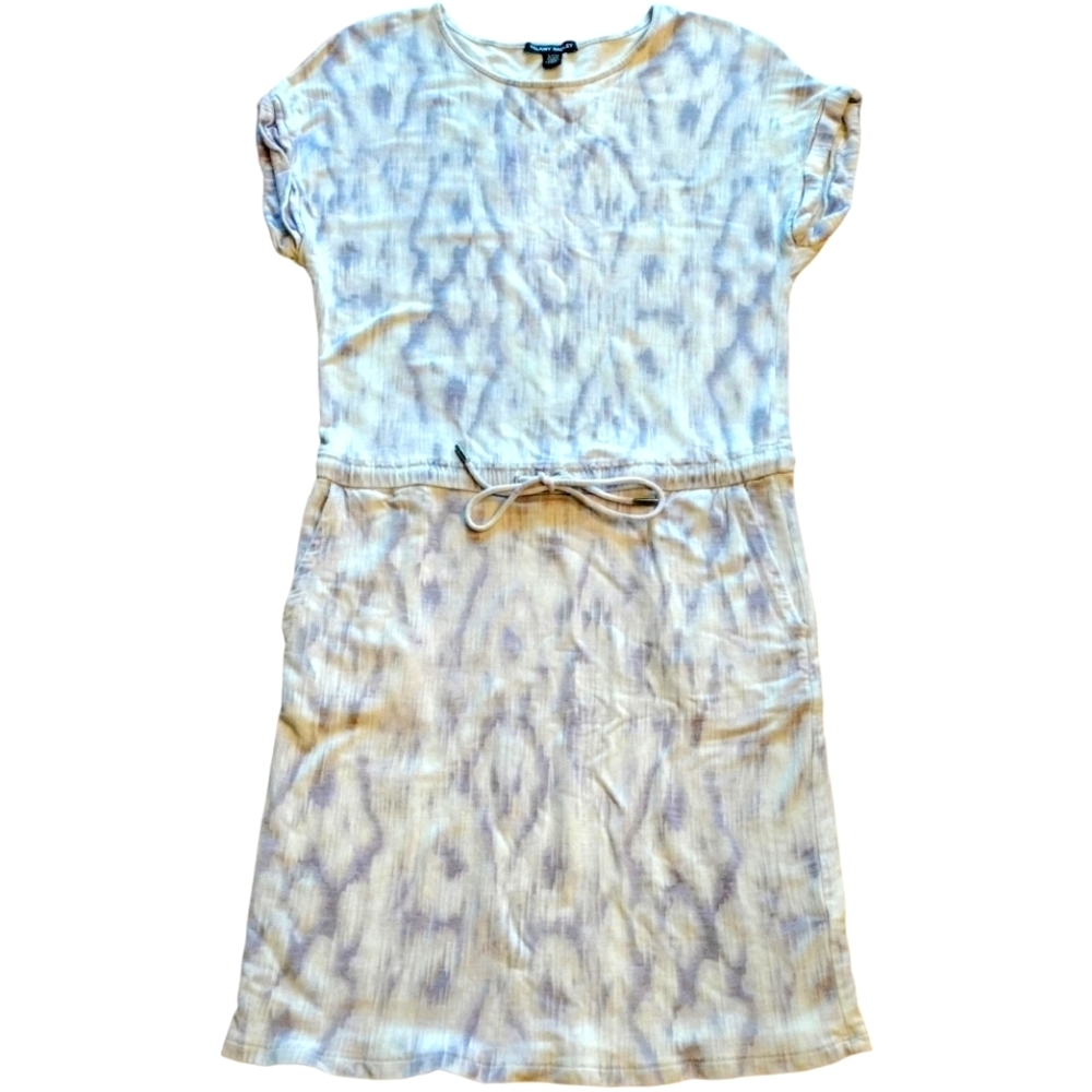 Hilary Radley, Off-White with Lavender Detail Dress, Size Small